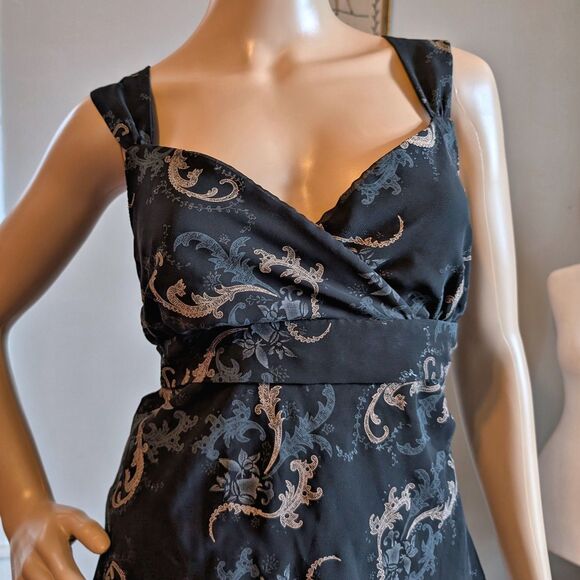 Vintage Y2K AB Studio Going Out Top Paisley Glitter Whimsygoth Size M - Picture 4 of 9